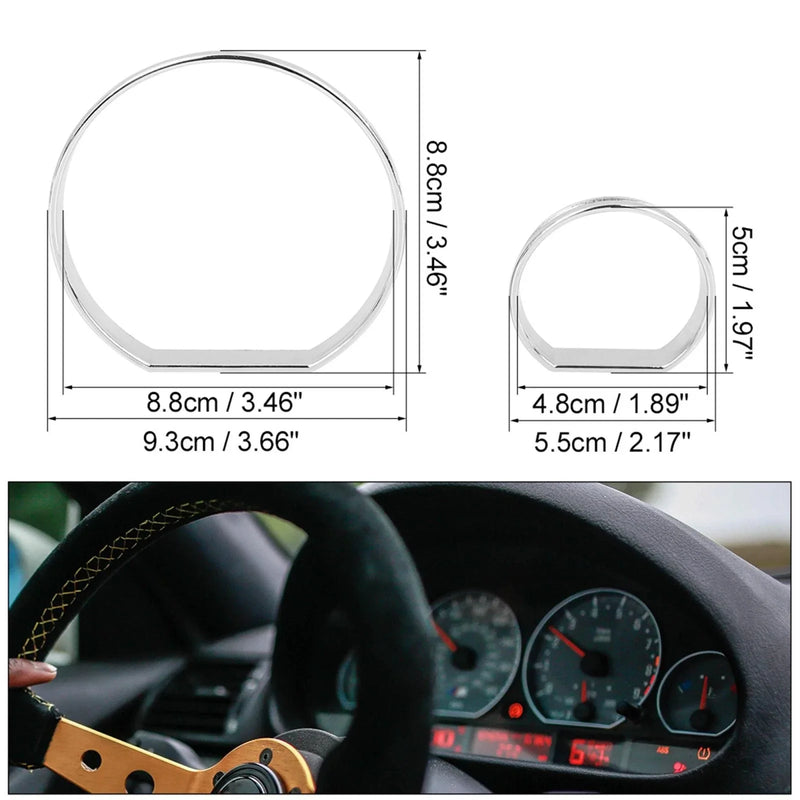 BMW E46 M3 Chrome Speedometer Gauge Dial Rings Trim (2001-2006)