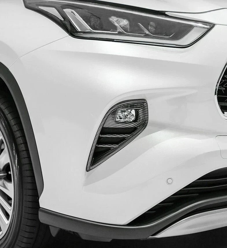 Toyota Highlander Carbon Fiber Front Fog Light Decor Cover Trim (2020-2023)
