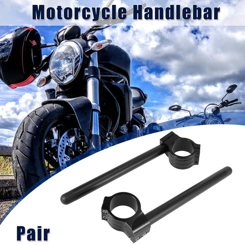 Yamaha Racing Black Pair 50mm Motorcycle Clip Ons Handle Grips