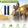 Motorcycle Hand Grips / 7/8" 22mm / Cover Handlebar End Grips Rubber Blue Rhombus