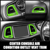 Dodge Challenger Green 4x Center Console Air Condition Outlet Vent Trim