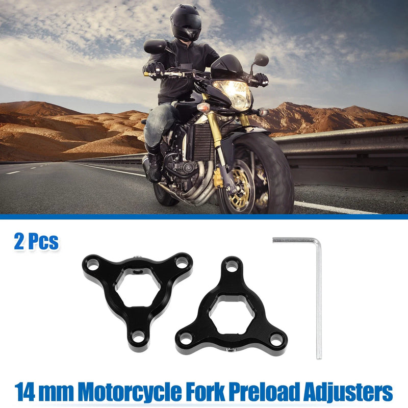 Racing Motorcycle 2pcs / 14mm / Fork Preload Adjusters Aluminum Alloy Black