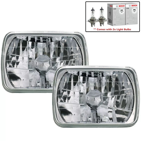 Mazda RX-7 FC3S 2 x Crystal Clear Lens Chrome Headlights (1986-1992)