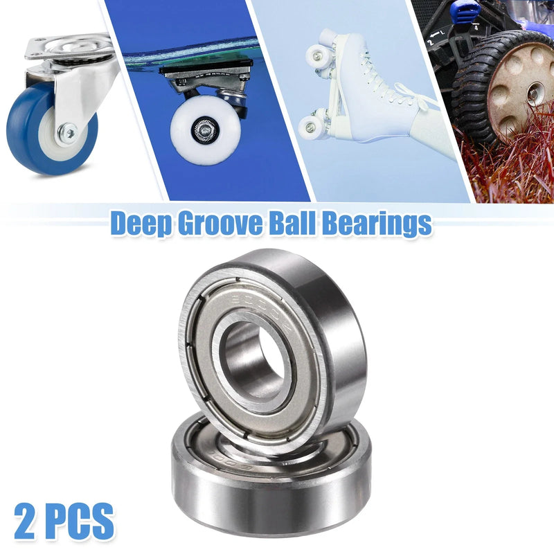 Car 2pcs 10x26x8mm Double Shield Single Row Deep Groove Ball Bearings