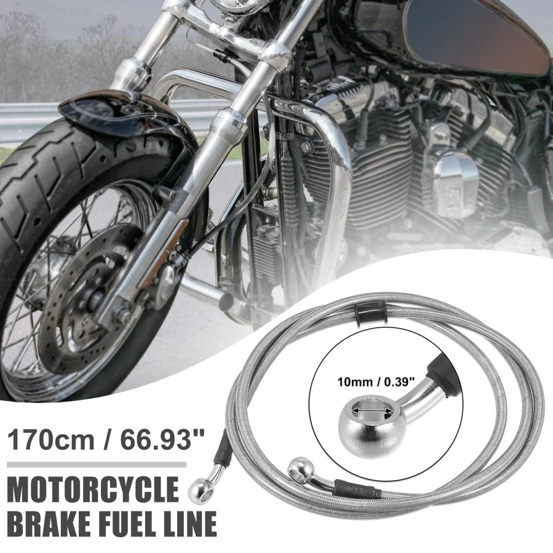 Motorcycle Hoses / 170cm 10mm / Braided Brake Clutch Oil