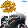50pcs Universal Gold Tone Motorcycle Round Cross Head Self-Tapping Bolts