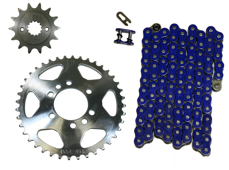 Kawasaki KFX400 Blue 520x98 Drive Chain & 14/41 Sprockets (2003–2006)