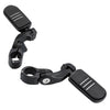 Car Model 1-1/4" Matte Black Short Angled Highway Bar Footpeg Clamps