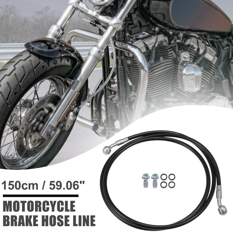Motorcycle Brake Hose 150cm Hydraulic Brake Line Oil Hose Black