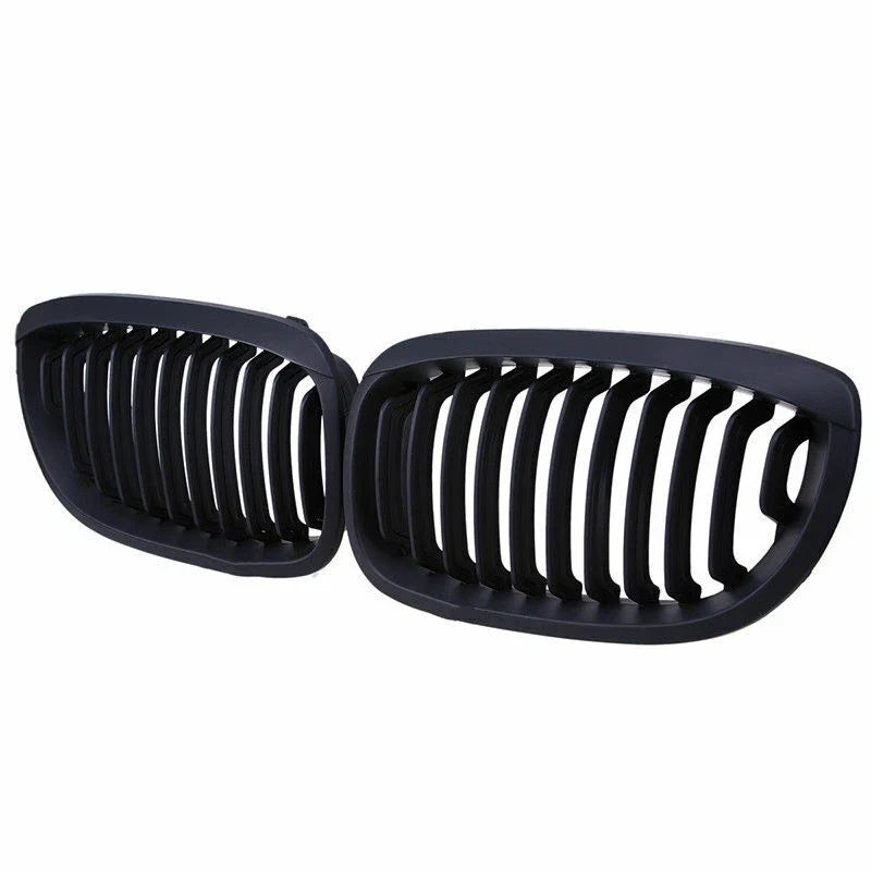 BMW E46 325Ci 330Ci 2 x Matte Black Front Kidney Grills (2003-2006)