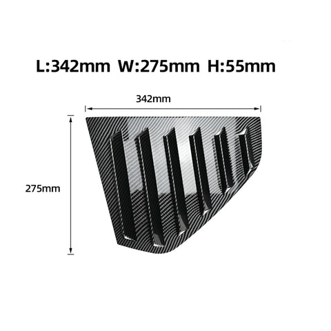 VW Golf 8 MK8 (2020-2023) Gloss Black 2 x Rear Window Louver Covers