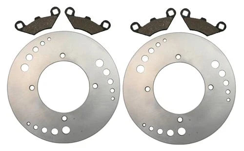 Polaris Hawkeye 300 2 x Front Disc Brake Rotors & Semi-Metallic Pads (2007–2011)