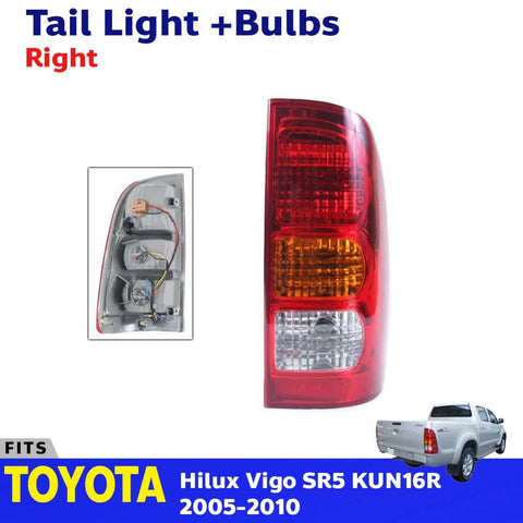 RH Tail Light Rear Lamp +Bulb Fits Toyota Hilux Vigo SR5 KUN16 Ute Truck 2005-10