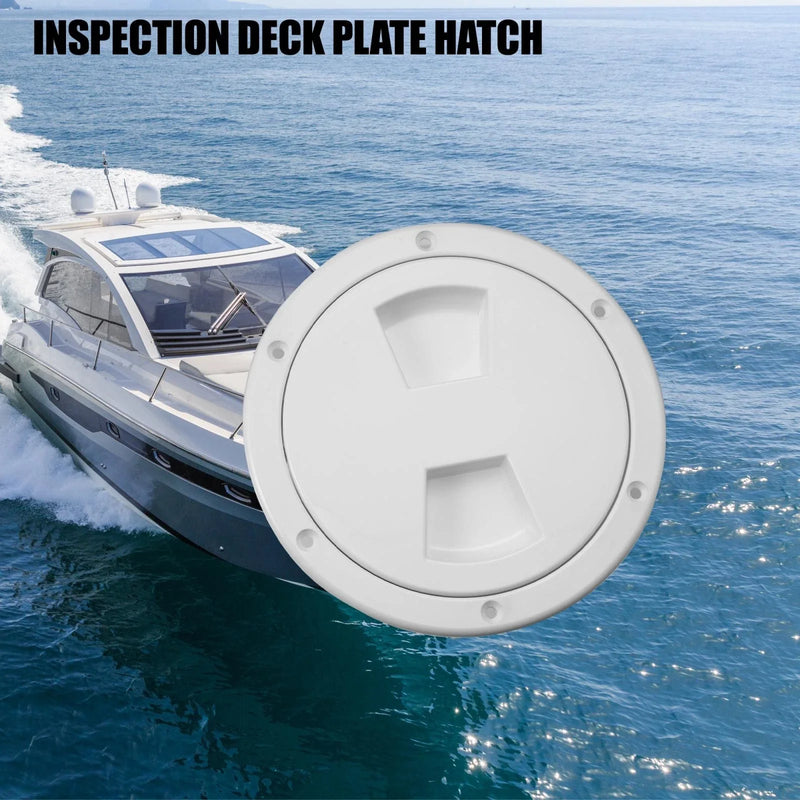 Boat Marine White Deck Plate Hatch 6 Inch Round