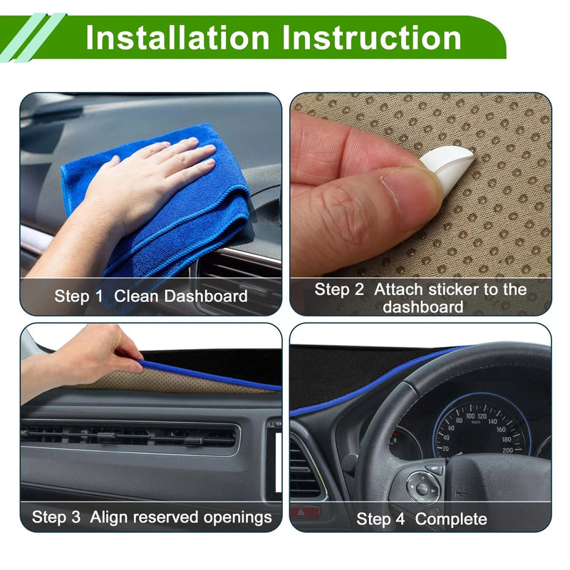 Lexus NX200T / NX300 / NX300h (2014-2020) Black Blue Dashboard Cover Mat