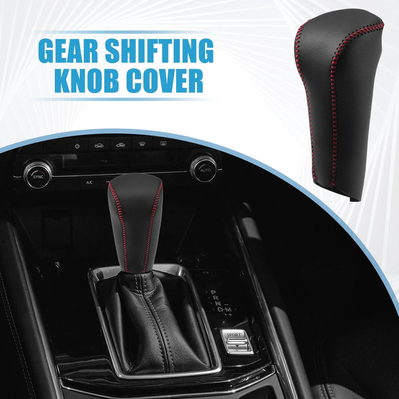Honda Civic (2006-2011) Black Red Stitches Gear Shift Knob Cover