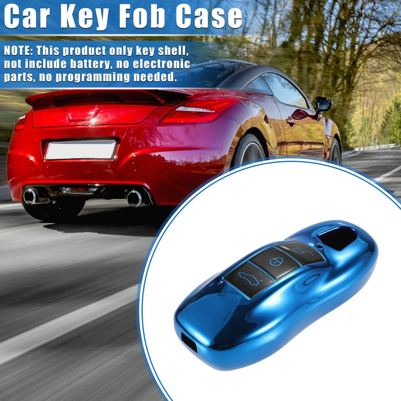 Porsche Macan (2014-2022) TPU Blue 3 Button Car Remote Key Fob Cover