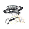 Audi A4 B6 LED Honeycomb Hex Mesh Fog Light Grille + Wiring (2001-2005)