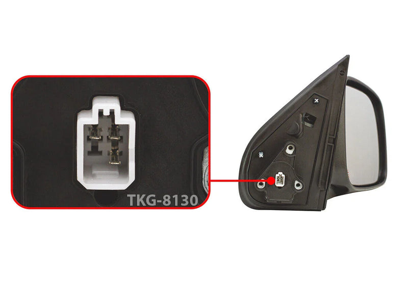 Isuzu D-Max RH Electric Side Mirror Black (2003-2011)