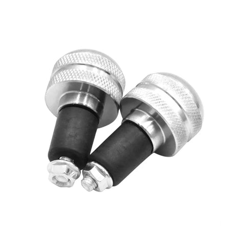 Honda 2 x End Cap / 17mm / Handlebar Dia Aluminum Alloy End Cap Silver Tone