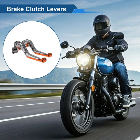 Kawasaki ER-5 Orange 2 x Adjustable Short Long Brake Clutch Levers