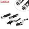 Kawasaki ER6F ER6N Silver Adjustable Brake Clutch Lever Grip Set (2006-2016)