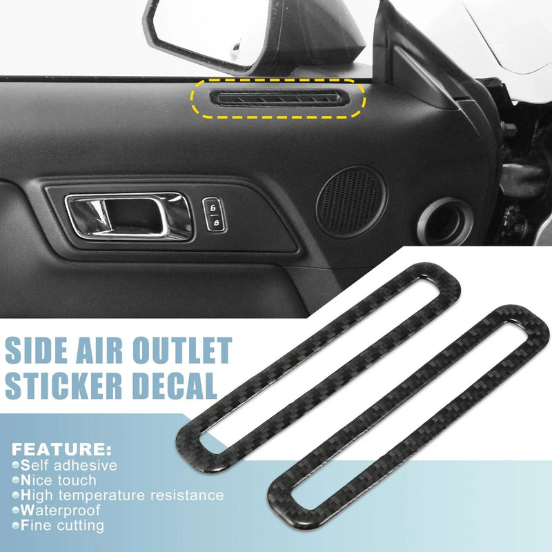 Ford Mustang 2 x Carbon Fiber Side Air Outlet Sticker Trim (2015-2020)