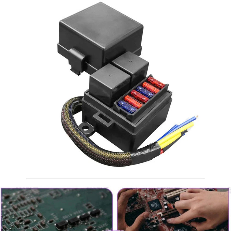 Cars Prewired Fuse Relay Box 2 x 80A Relays + 6 Fuse Brackets