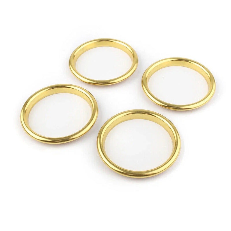 Audi A3 8V Stainless Steel Yellow Air Vent Outlet Ring Covers 4 x (2012-2019)