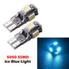 Universal Dome Lamp T10 Ice Blue LED Wedge Light Bulb 2 x 5050