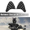 Helmet Decoration Black Pair Motorcycle Self Adhesive TPU Cat Ears Shape
