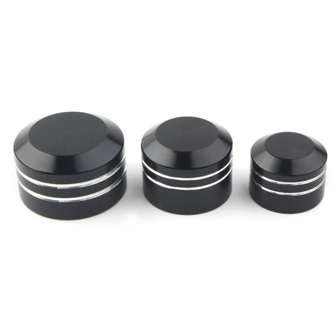 Harley 10 x Black CNC Inner 9/11/13mm Motor Bolt Topper Caps