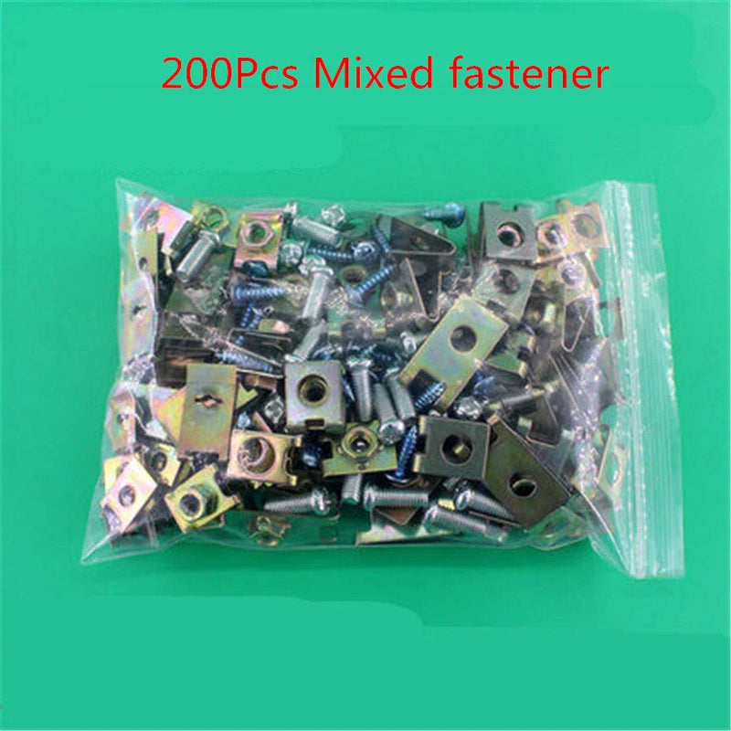 Auto Car Body Door Fender Panel Screws 200 x Mixed Metal Fasteners