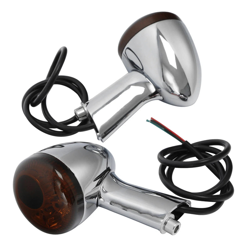 Harley Sportster 883 XL1200 Chrome LED Rear Turn Signal Lights (1992-Up)