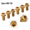 Motor Bike Bicycle Gold 6pcs M6x35mm Titanium Torx Head Flange Bolts