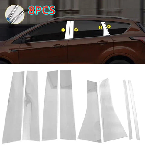 Ford Escape Kuga 8 x Chrome Pillar Posts Door Cover Trim (2013–2019)