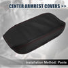 Honda with Red Stitches Black Microfiber Leather Armrest Protector Cover