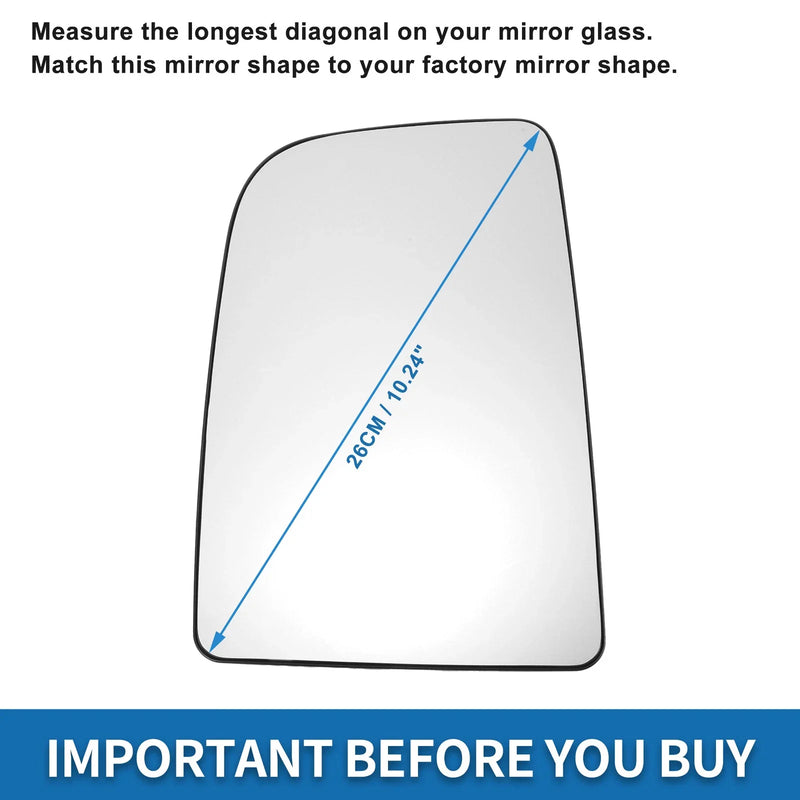VW CRAFTER, MERCEDES Heated Left Upper Side Mirror Glass (2006-2017)