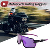 Motorcycle Riding Goggles Purple Black with Blue and Red Dots UV400