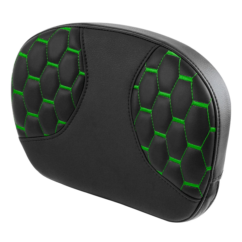 Harley Touring Street Glide Black+Green Passenger Sissy Bar Backrest Pad