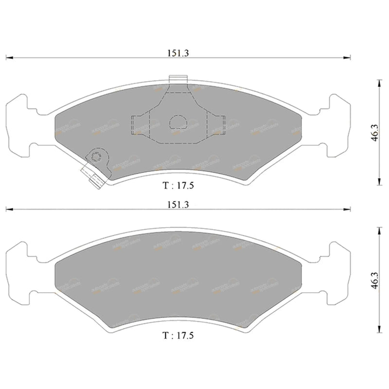Kia Mentor Front Disc Brake Pads Set (1997-2000)