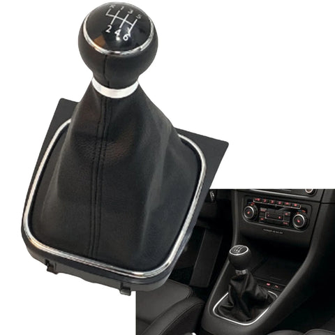 VW Golf 6 Gear Shift Button Leather Rootwood (2008-2012)