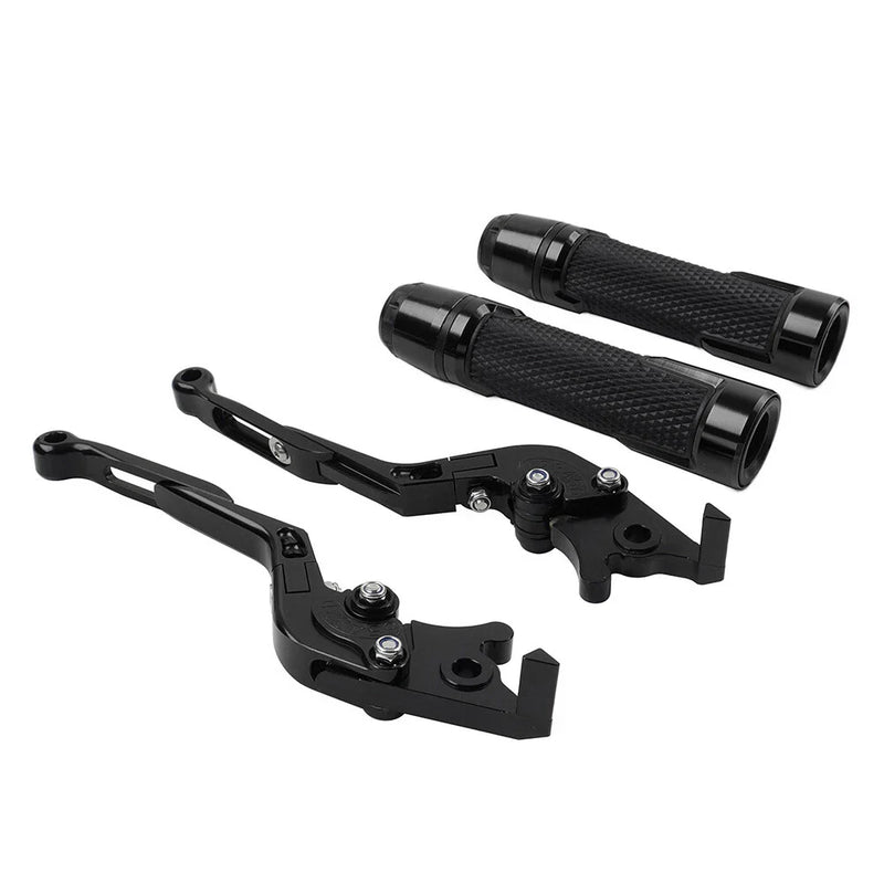 BMW S1000R S1000RR Black Extendable Brake Clutch Lever Grip Set (2010-2023)