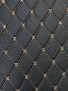 4 x Car Floor Mats Waterproof PU Leather Black & Beige