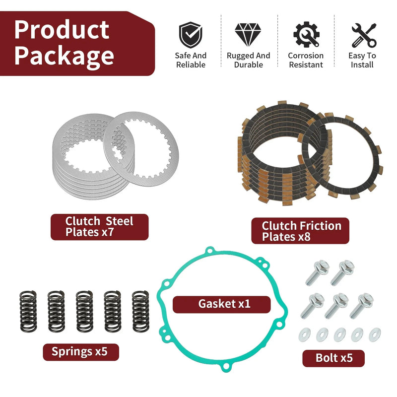 Yamaha YZ125 Heavy Duty Clutch Friction Steel Plates (1994-2004)