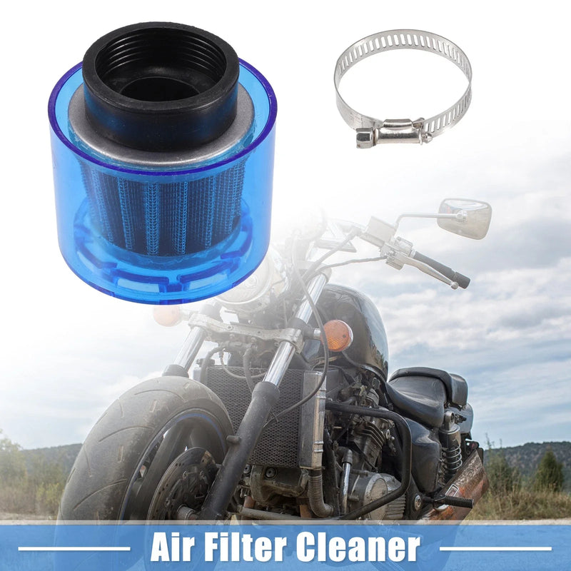 Most Motorcycles Blue Air Filter Cleaner Straight 42mm/1.65"