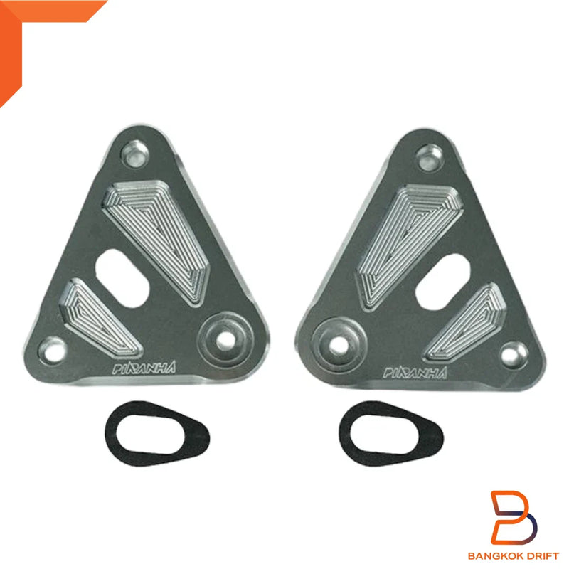 Honda Monkey Z125 Silver Aluminium Headlight Mounting Plate Pair (18-24)
