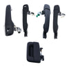 Ford Ranger 5pc FRONT, REAR & TAILGATE Door Handle Outer Black (2011–2015)