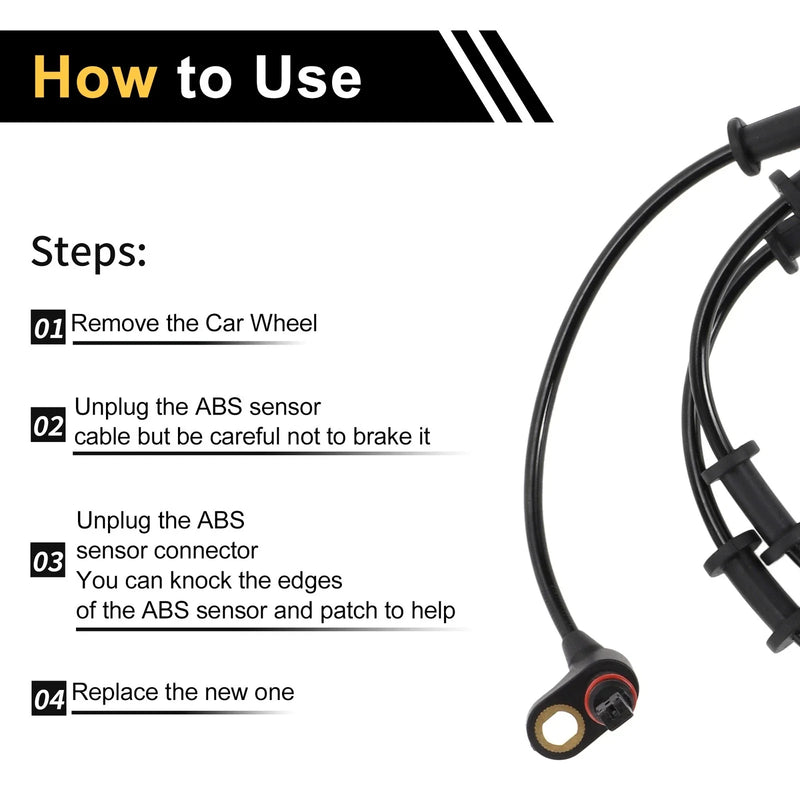 Jeep Wrangler 2007-2017 Front Left & Right ABS Wheel Speed Sensor