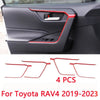 Toyota RAV4 4 x ABS Red Door Upper Armrest Stripe Cover Trim (2019–2023)